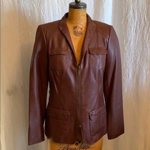 Dana Buchman “Coffee Bean” Leather Jacket